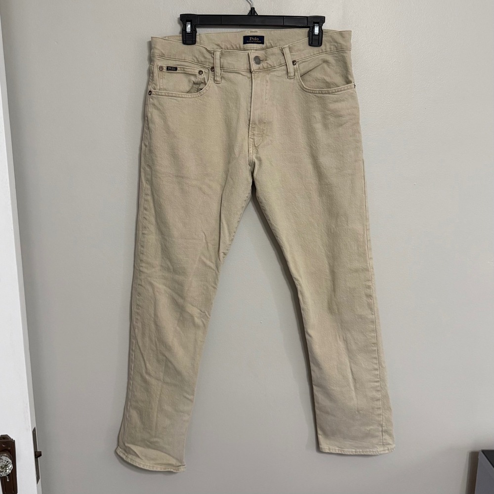 Polo Ralph Lauren Mens 32x32 (Actual 32x30) Tan Hampton Relaxed Straight Jeans - Picture 2 of 10